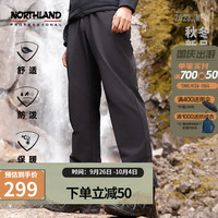 诺诗兰户外男士风雪长裤绒面保暖防风防泼徒步休闲软壳NXPDH5615E 纯黑色 180/XL