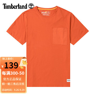 Timberland添柏岚T恤男士夏季户外运动半袖轻薄透气宽松圆领休闲短袖男 A61HHCL7橙色 L/180