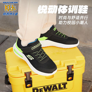 SKECHERS 斯凯奇 儿童运动鞋男童透气网鞋时尚魔术贴大童跑步鞋403748L