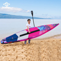 SKATINGER 3.8米漂流桨板划水板 充气站立式冲浪板 折叠便携成人竞速滑水板 红色 星际系列火星号