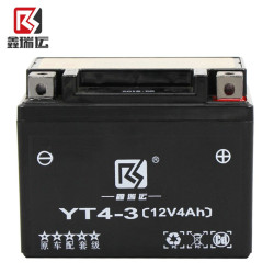 鑫瑞运 YT4-3 摩托车电瓶12V4Ah 木兰小猴子越野踏板二冲程50水电池