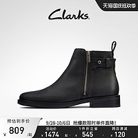 Clarks 其乐 女鞋秋季时尚切尔西靴柔软搭扣短靴时装靴女