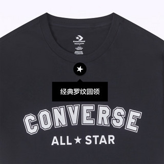 匡威（Converse） 初秋男女同款黑白撞色字母短袖潮流T恤10024566 10024566-A02 M