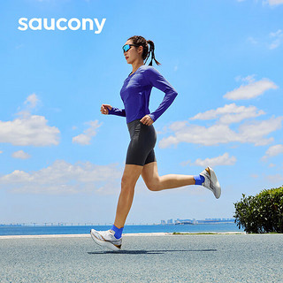 saucony 索康尼 啡鹏3冲金时刻跑鞋女马拉松跑步鞋竞速碳板运动鞋白金38.5