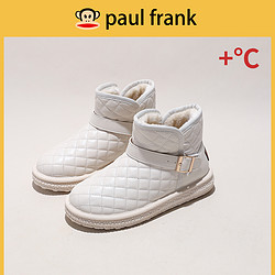 Paul Frank 大嘴猴 冬季女棉鞋靴子时尚精缝线奢华面包雪地靴爆米花鞋底