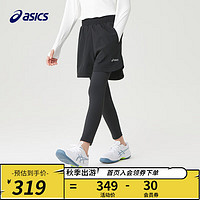 asics/亚瑟士童装女中大童吸湿速干运动假两件打底裤 001黑色 110cm