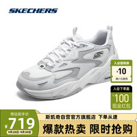 SKECHERS 斯凯奇 气泡熊猫鞋Skechers女款缓震老爹鞋复古运动鞋896259 WGY 35.5