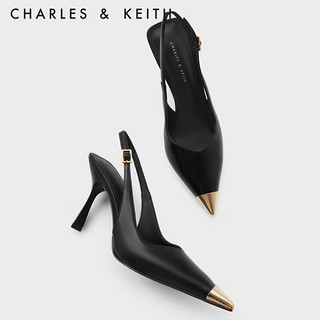 CHARLES&KEITH时尚尖头细高跟凉鞋女CK1-60280405 Black黑色 35