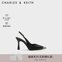 CHARLES&KEITH时尚尖头细高跟凉鞋女CK1-60280405 Black黑色 35