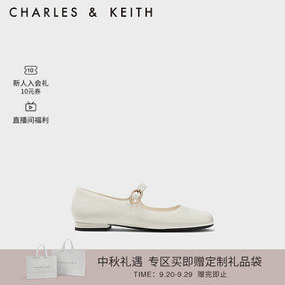 CHARLES&KEITH简约一字带玛丽珍鞋单鞋子女鞋CK1-70900477 Cream奶白色 36