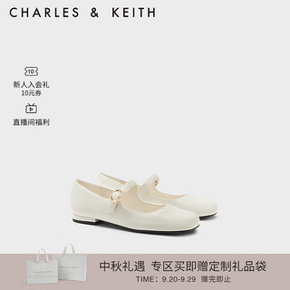 CHARLES&KEITH简约一字带玛丽珍鞋单鞋子女鞋CK1-70900477 Cream奶白色 36