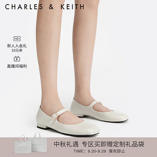 CHARLES&KEITH简约一字带玛丽珍鞋单鞋子女鞋CK1-70900477 Cream奶白色 36