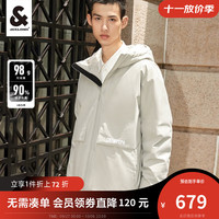 杰克·琼斯(JACK&JONES)冬季男装潮流日常保暖外套休闲百搭三防连帽派克羽绒服男 晨雾灰-C63 195/112A/XXXL