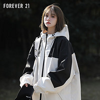 PLUS会员：FOREVER 21 夹克男秋季潮流休闲登山服户外运动冲锋衣情侣外套 黑色