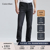 卡尔文·克莱恩 Calvin Klein Jeans男都市通勤合体版水洗微弹磨绒牛仔裤J324378 1BY-牛仔黑 29