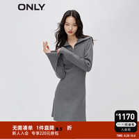 ONLY 季时尚休闲显瘦翻领针织短裙连衣裙女|123346006 S03 深花灰色DARK GREY MELANGE 165/84A/M