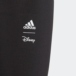 adidas阿迪达斯轻运动女小童儿童运动紧身裤IJ9071 黑色/白 104CM