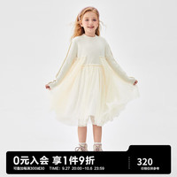 Mini Peace MiniPeace太平鸟童装冬秋新女童连衣裙F2FAD4E10 白色 120cm