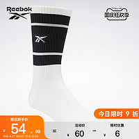 Reebok 锐步 官方夏季男女款SOCK经典宽标舒适透气吸汗中长筒篮球袜