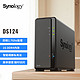 PLUS会员：Synology 群晖 DS124 四核心 单盘位 NAS网络存储 私有云 智能相册 文件自动存储