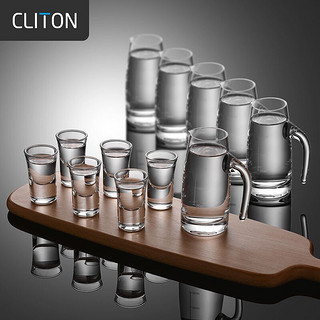 CLITON 白酒杯壶套装 白酒杯分酒器套装 玻璃烈酒杯6只+6分酒壶CL-TZ14 B款