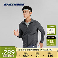 斯凯奇Skechers男子速干防风外套户外跑步运动上衣P423M054 00W5 M 