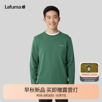 LAFUMA乐飞叶长袖T恤男 户外冬套头纯棉圆领上衣打底衫 LMTS3CL86 绿色NG 180/100A（50）