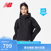 NEW BALANCE 23年女款潮流百搭拉链连帽夹克风衣外套5AD37252 BK M 