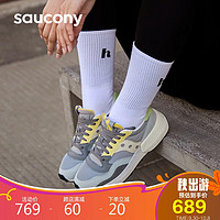 Saucony索康尼JAZZ NXT复古休闲鞋女增高运动休闲鞋灰黄39