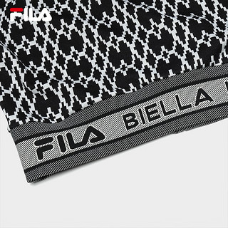 FILA 斐乐 Emerald斐乐女士针织长袖外套休闲简约满印上衣 正黑色-BK 170/88A/L