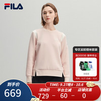 FILA 斐乐 女子针织套头衫时尚休闲基础简约卫衣 珑临粉-LP 180/96A/XXL