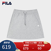 FILA 斐乐女士针织裙基础简约休闲运动短裙A字裙 雪斑花灰-MG 160/62A/S