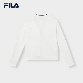 斐乐（FILA）女子织外套简约时尚休闲通勤织开衫 蒸汽白-IV 170/88A/L