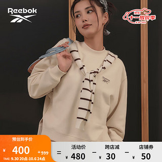 Reebok锐步女子经典简约运动休闲圆领针织卫衣 23FRC306WGW2 A/M