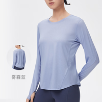 Keep 运动长袖T恤进阶跑步女强力速干柔软透气反光夜跑10008078 雾霾蓝 S