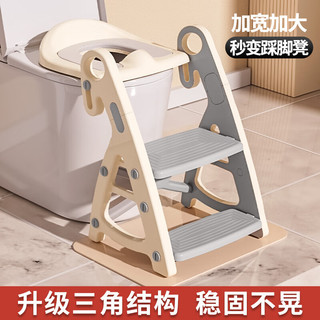 望十月（For Ten Month）儿童坐便器可折叠婴儿如厕辅助马桶架男女宝宝阶梯式扶手梯踩脚凳 灰色多功能 无规格