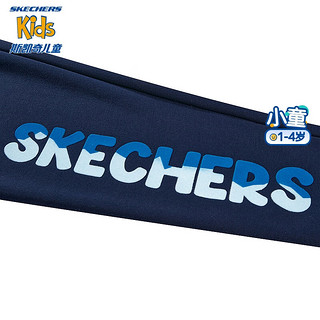 Skechers斯凯奇裤子暖绒科技儿童加绒长裤冬保暖小童服L423B022 藏青色/002Z 130cm