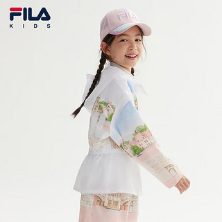 斐乐童装儿童外套女大童时尚印花连帽梭织外套 满印一-FZA 130cm