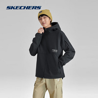 斯凯奇Skechers防水冲锋衣男女同款舒适加绒外套P423M116