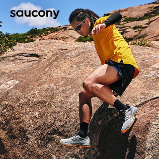 saucony 索康尼 远足16越野跑鞋男缓震耐磨户外徒步跑山鞋灰桔40.5