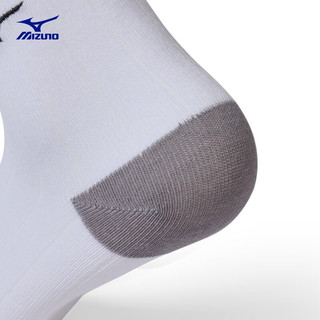 美津浓（MIZUNO）ESSENTIAL系列 23速干男女吸湿排汗 抑菌防臭运动袜两包装 01/白色 M