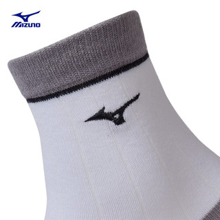 美津浓（MIZUNO）ESSENTIAL系列 23速干男女吸湿排汗 抑菌防臭运动袜两包装 01/白色 M