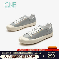 CNE 真适意 秋冬新款时尚休闲街头系带纯色简约深口舒适女鞋3M36101 灰色 GYL 37