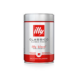 illy 意利 意大利意利咖啡粉阿拉比卡意式浓缩烘焙250g/罐