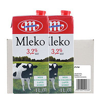 MLEKOVITA 妙可 波兰进口成人学生全脂高钙纯牛奶早餐1L*12*2箱