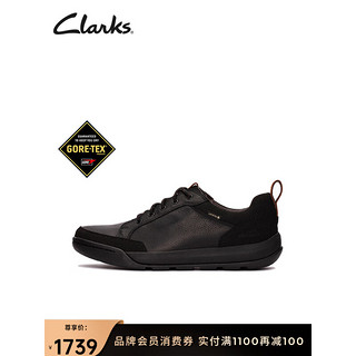 Clarks 其乐 艾什科系列 男士休闲皮鞋 261676497 黑色 42.5