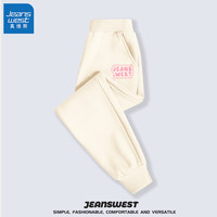 真维斯(Jeanswest)女童裤子秋季童装儿童春秋款休闲长裤中大童2023可爱女孩秋装 米白 粉红字母x 90