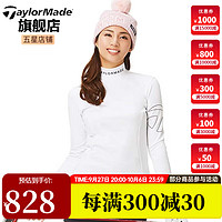 Taylormade泰勒梅高尔夫服装2023女士秋冬保暖防风长袖刷毛上衣 U21779 白色 L