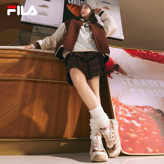 斐乐（FILA） 可颂面包鞋运动鞋女2023冬休闲鞋老爹鞋 雾玫瑰/棕土色-MR 37.5
