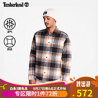 添柏岚（Timberland）男装格纹衬衣秋冬休闲保暖抓绒A697S A697SBH9/白沙色  M